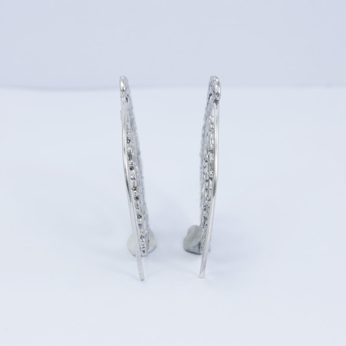 hoop earrings spiral 925 sterling silver with open work ornament