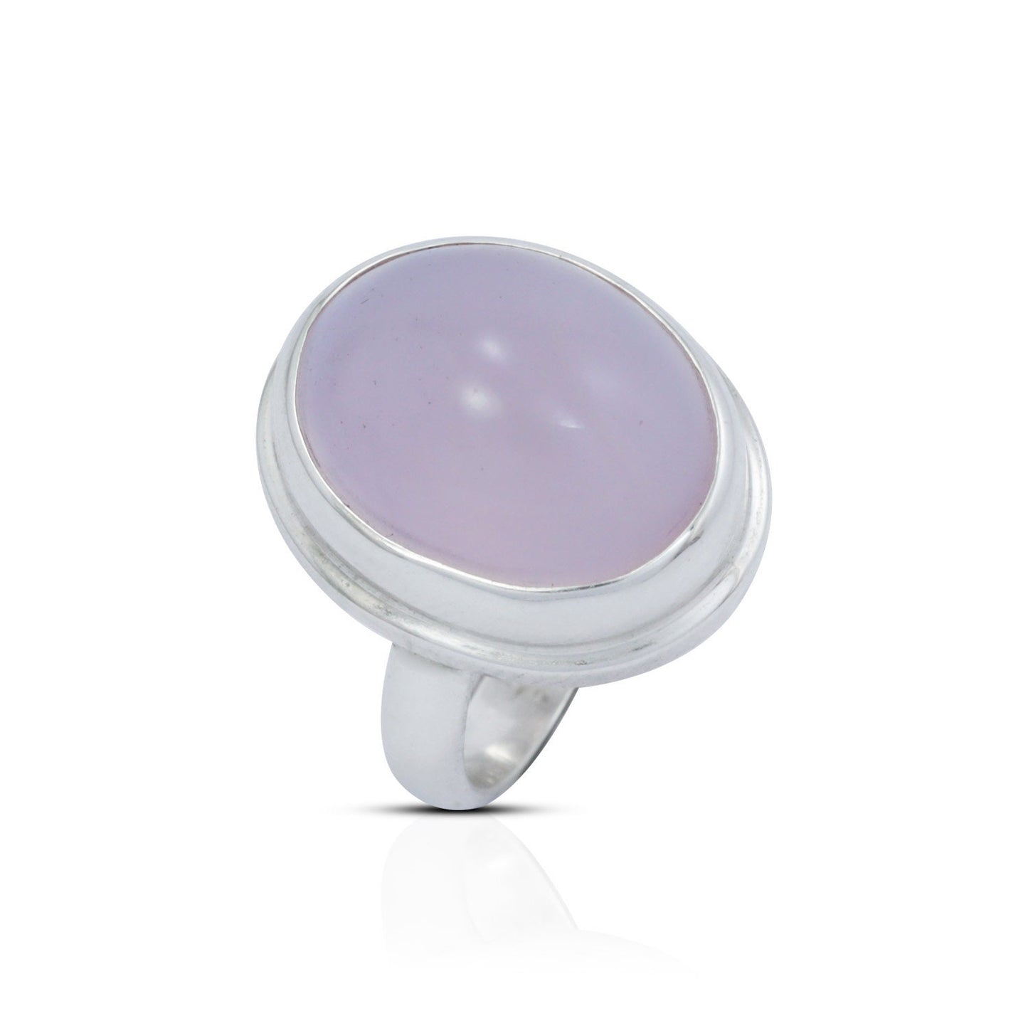 Oval ring 925 sterling silver with genuine rose quarts bezel set