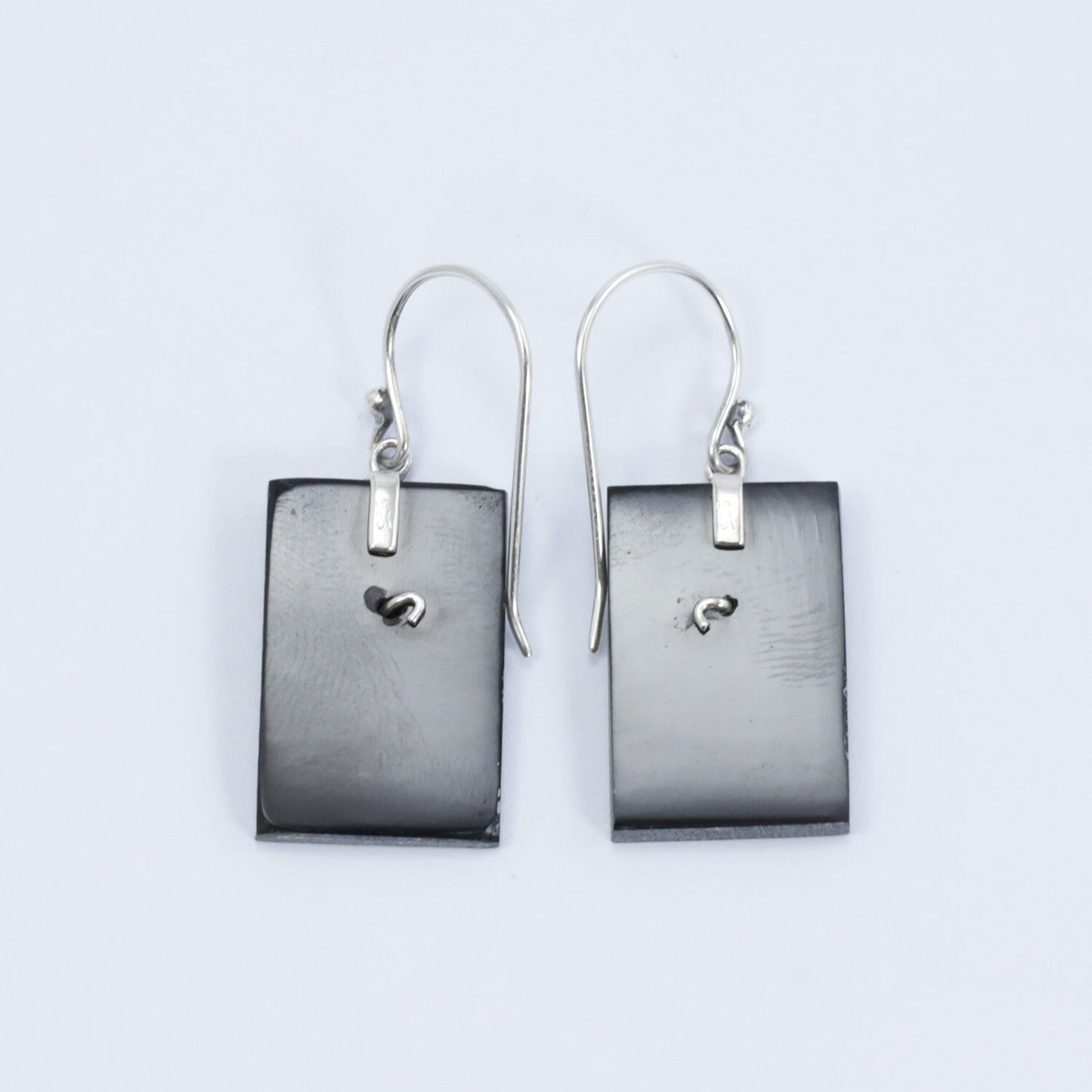 tree earrings 925 sterling silver with genuine black and brown shell