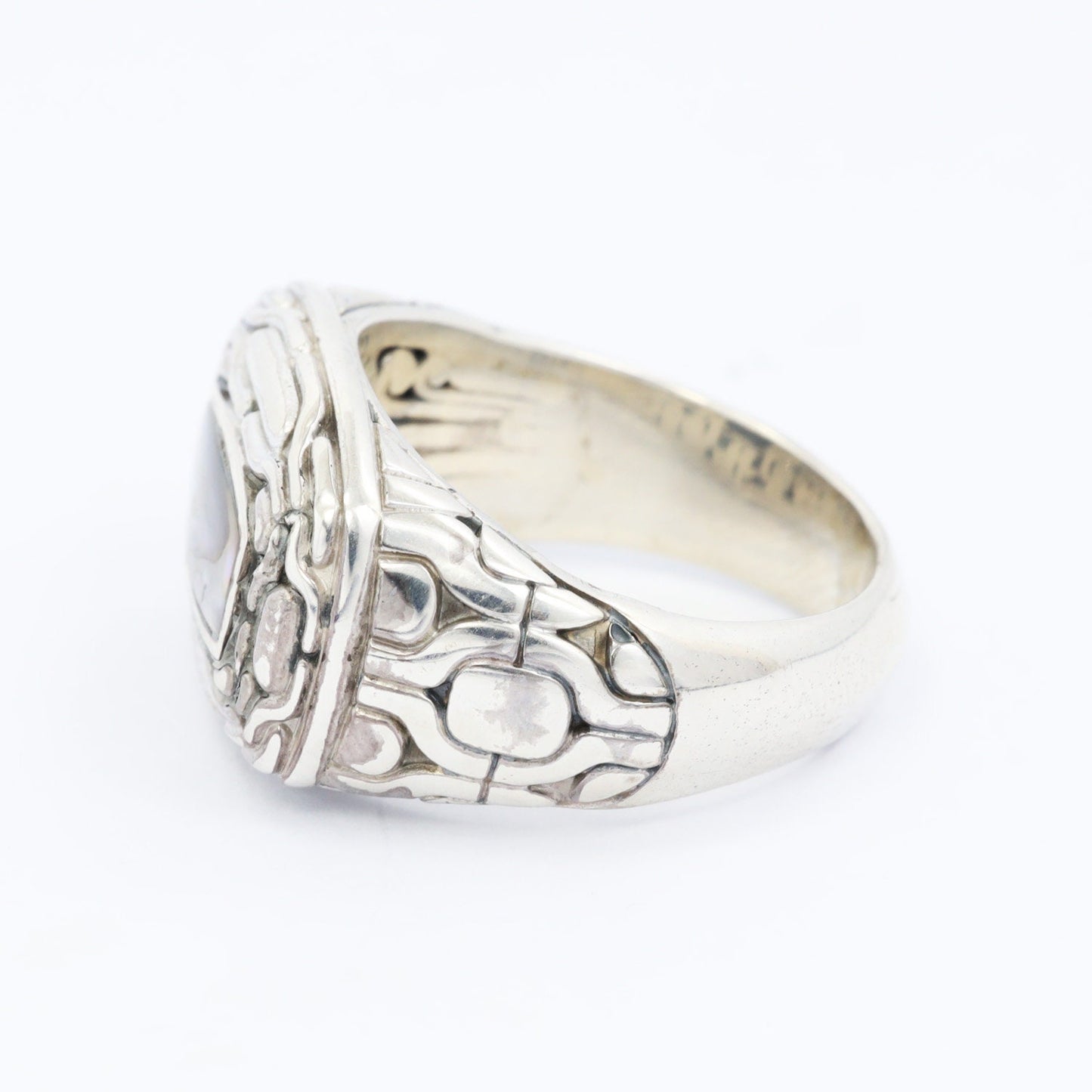abalone ring 925 sterling silver decorated with Constantin chain inspired