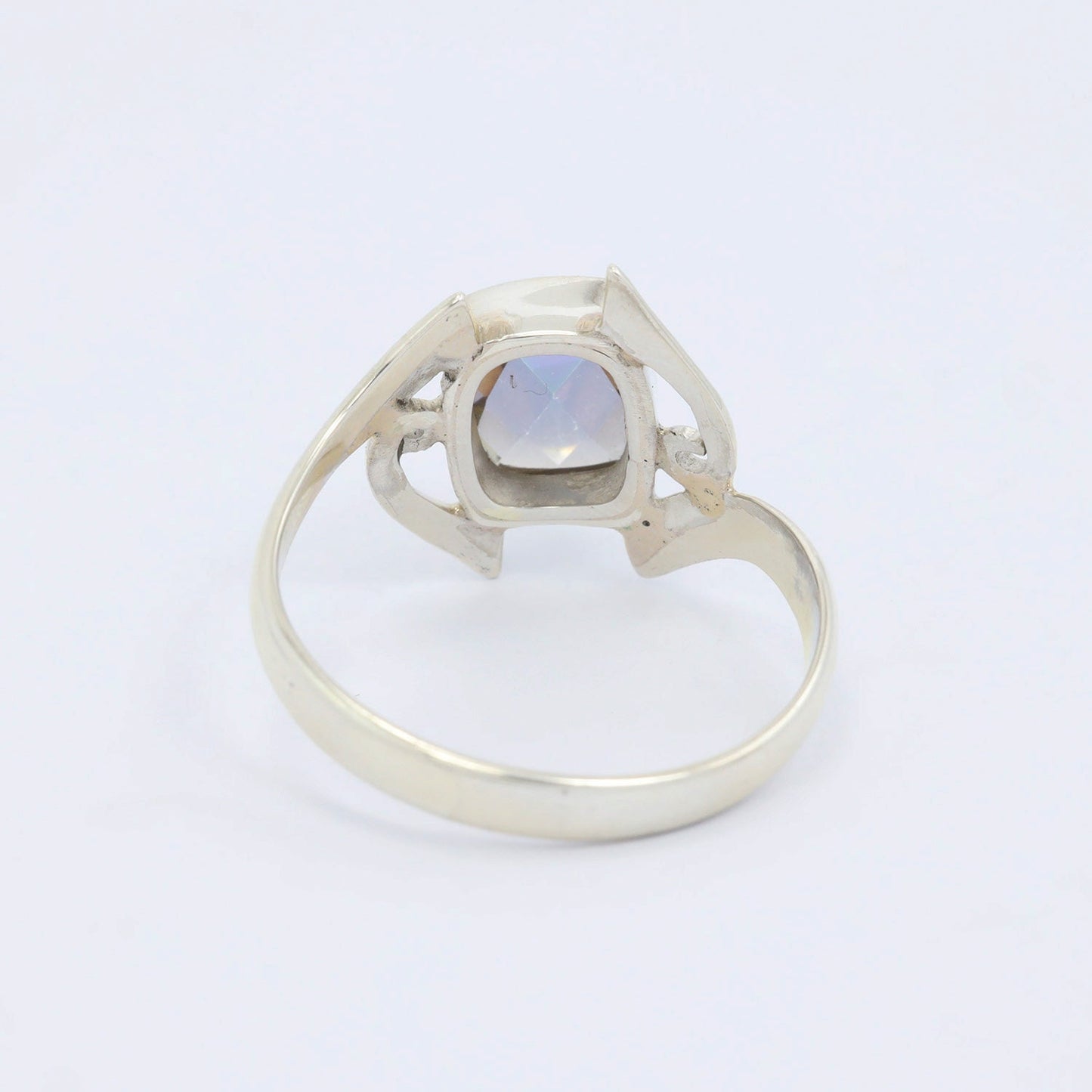 Mystic topaz ring 925 sterling silver decorated with open work filigree