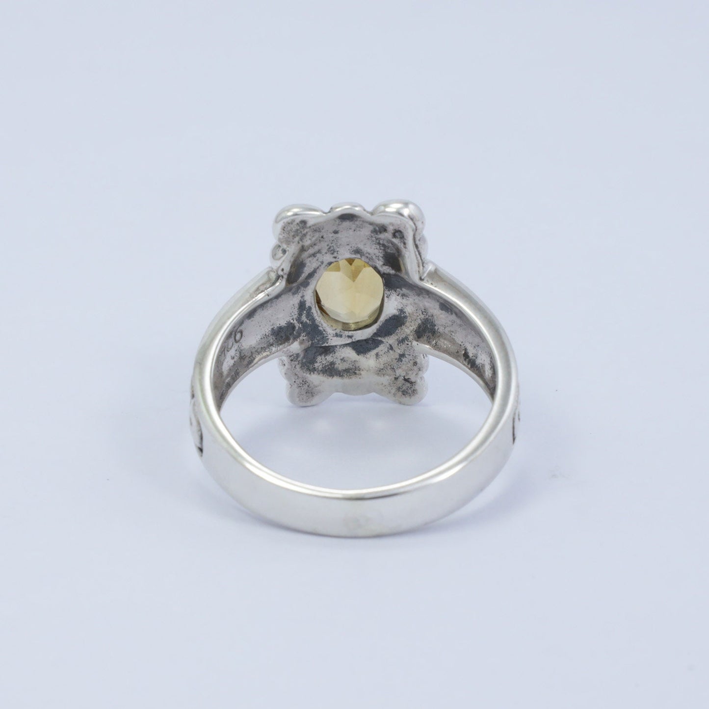 Genuine yellow citrine ring 925 sterling silver decorated with Bali swirl filigree inspired