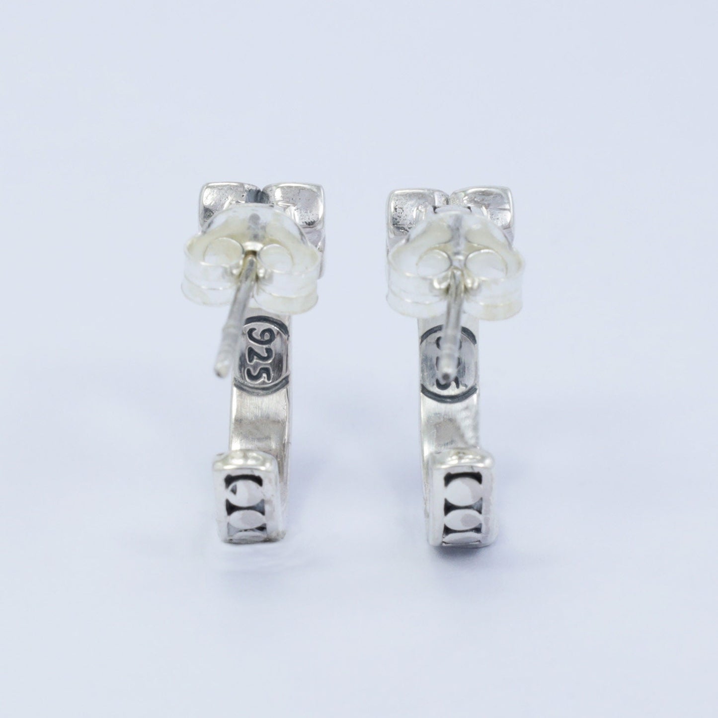 hoop earrings 925 sterling silver decorated with flower filigree and 18K yellow gold