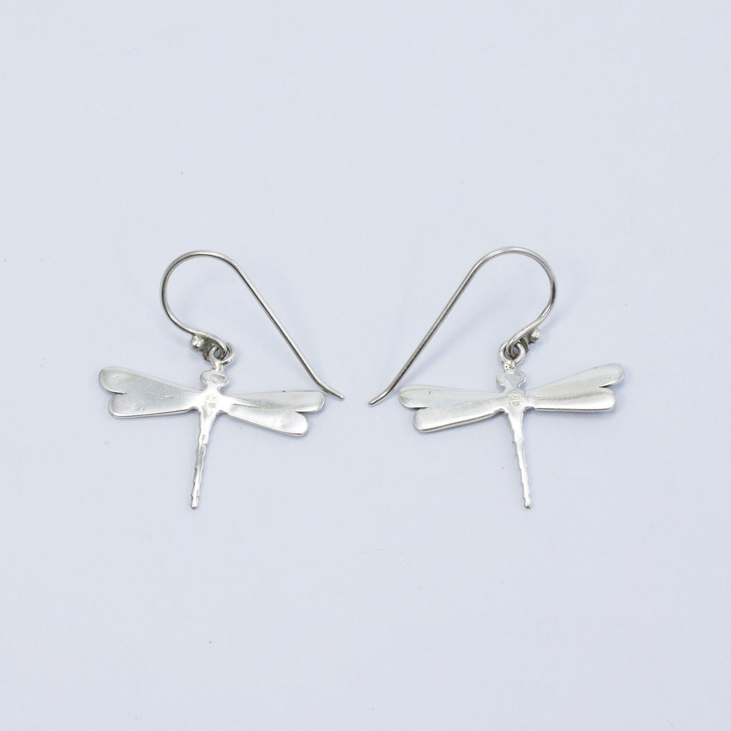 dragonfly earrings 925 sterling silver and 18K yellow gold decorated with detailed filigree ornament