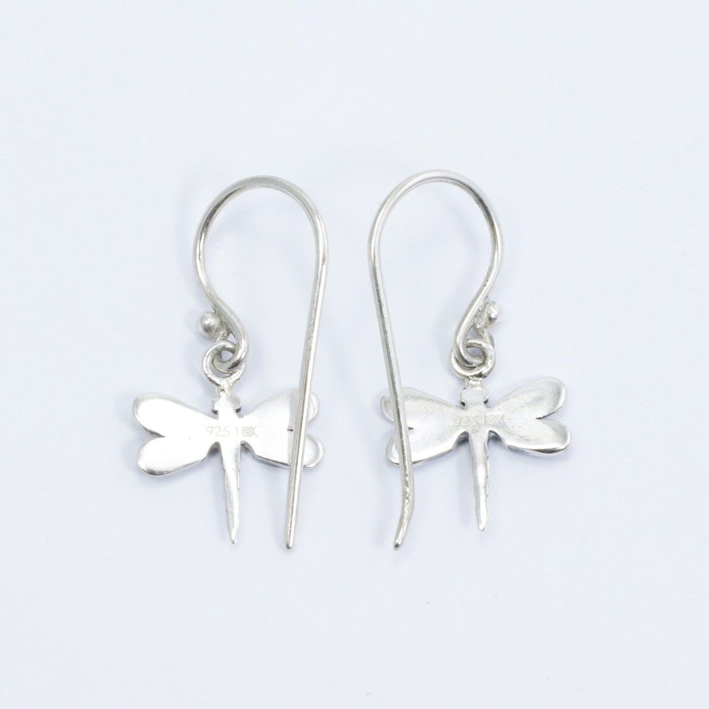 cute dragonfly earrings 925 sterling silver with 18K yellow gold and detailed filigree