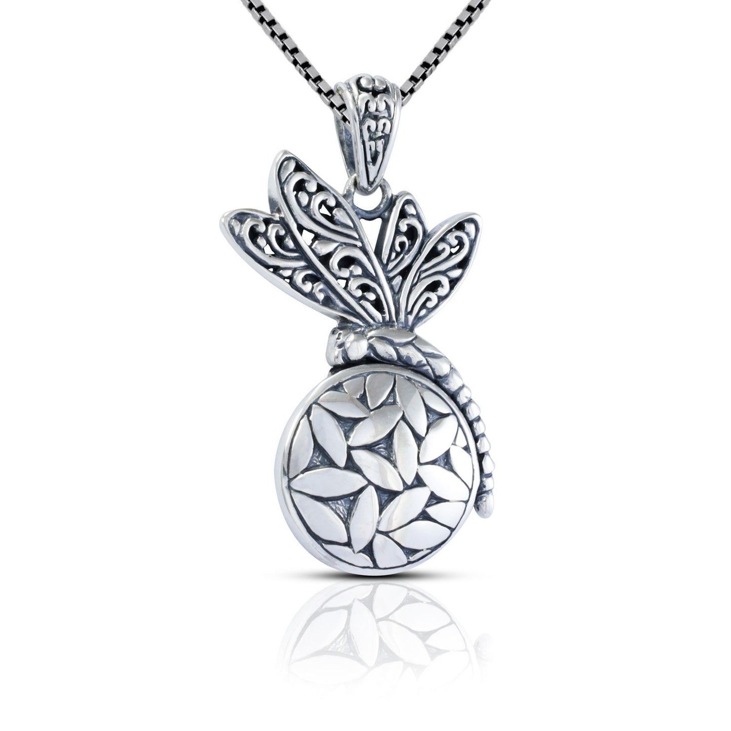 925 sterling silver pendant dragonfly ornament rice field inspired decorated with filigree art