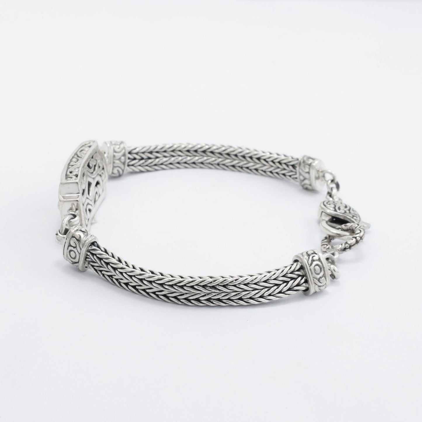 black diamond bracelet 925 sterling silver and 18K yellow gold with bar ornament and lobster claw lock
