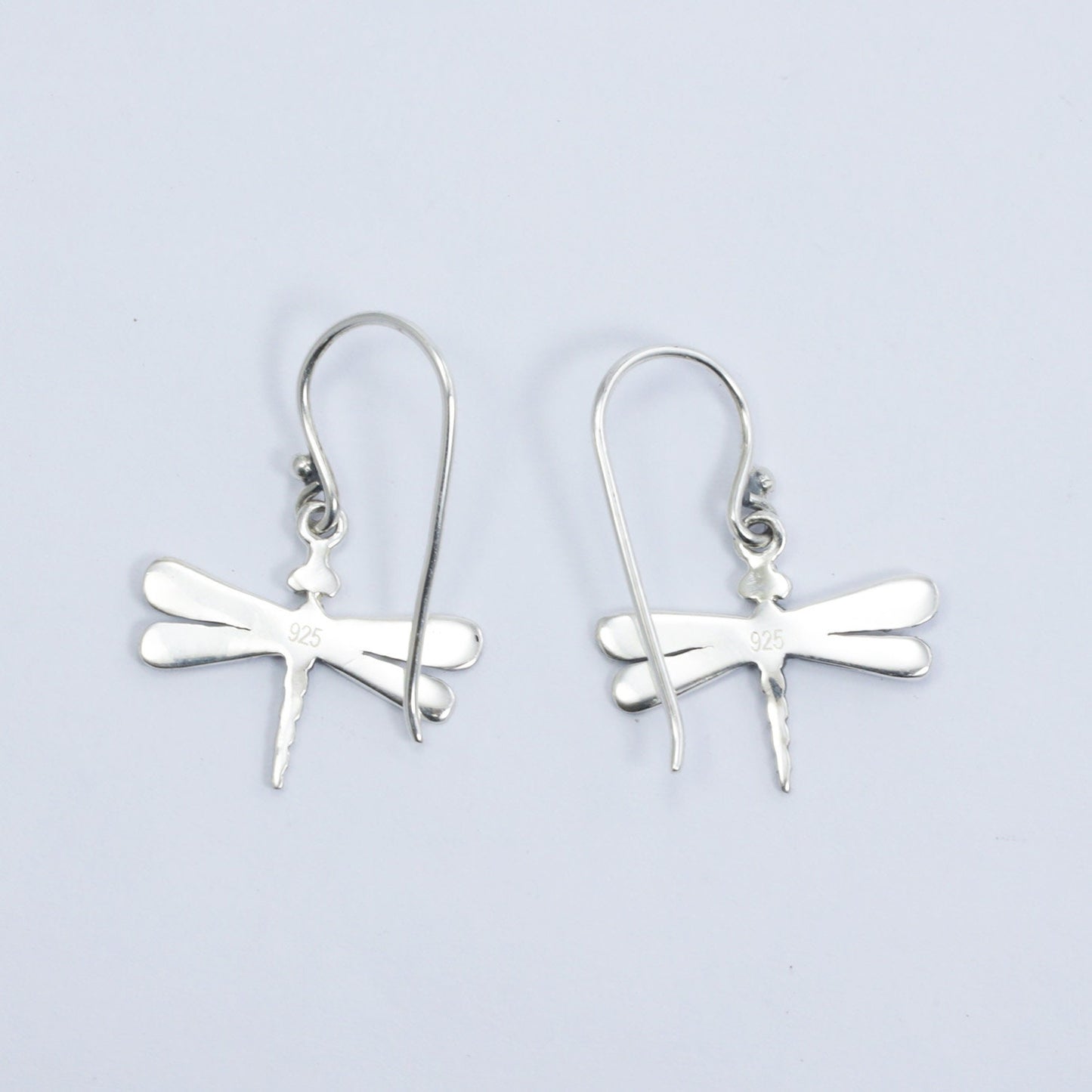 925 sterling silver dragonfly earrings decorated with filigree ornament