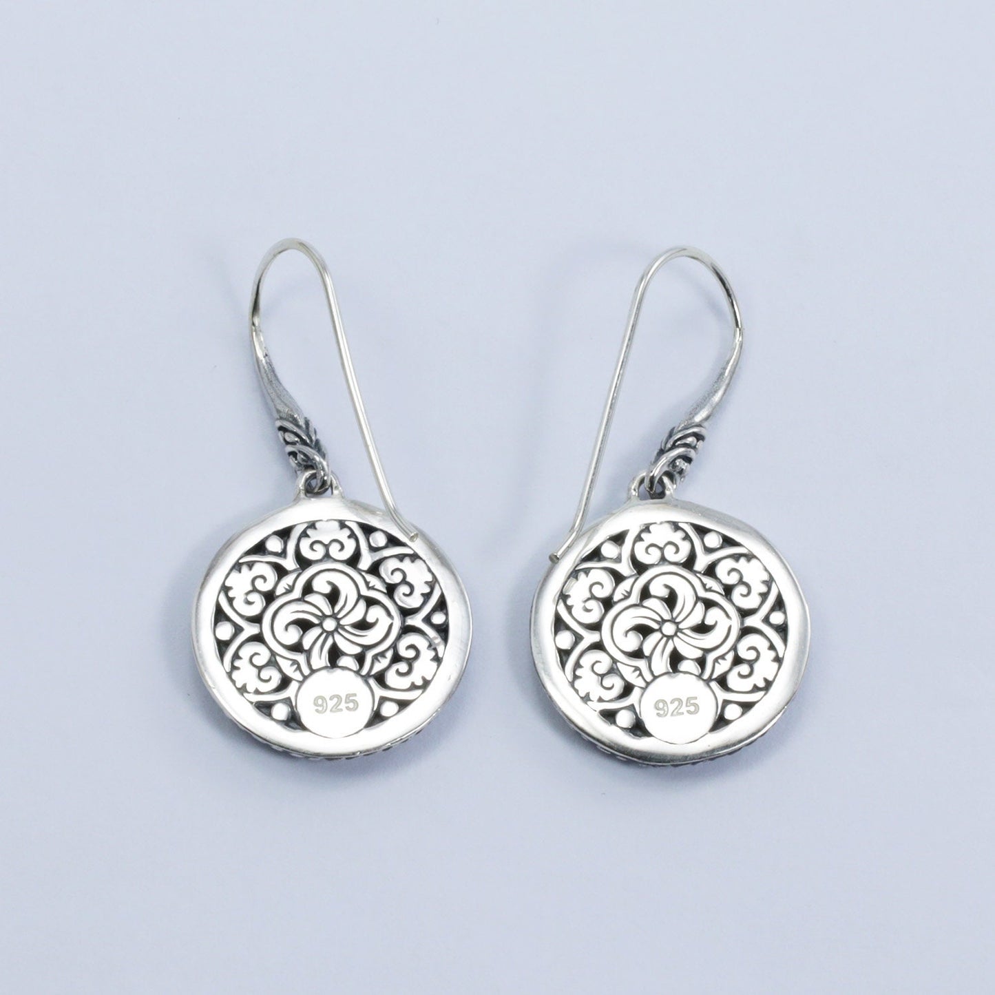 mosaic earrings 925 sterling silver decorated with cable ornament edge
