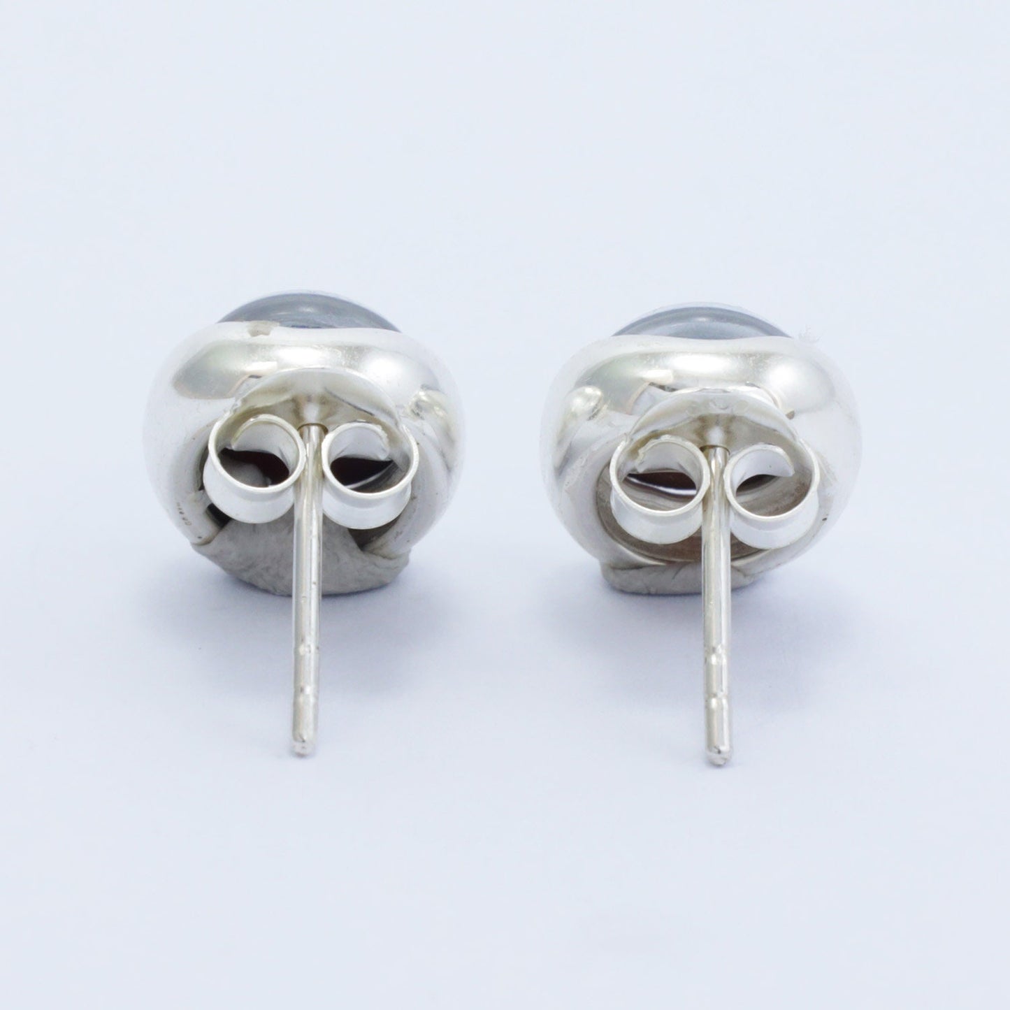 blue opal stud earrings set in 925 sterling silver 8*10 mm oval shape