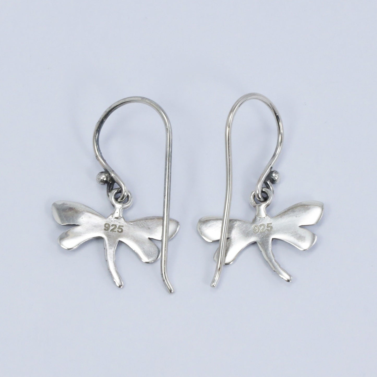 dragonfly earrings 925 sterling silver decorated with swirl filigree ornament