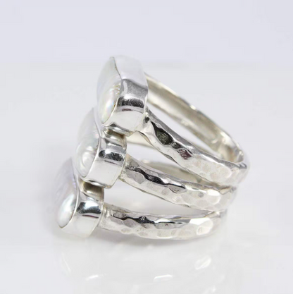 Bali Handmade 925 sterling silver with gorgeous and natural biwa pearl ring, beautiful bali design biwa ring, natural baroque pearl ring