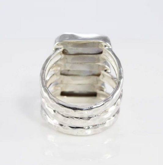 Bali Handmade 925 sterling silver with gorgeous and natural biwa pearl ring, beautiful bali design biwa ring, natural baroque pearl ring