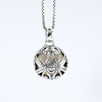 Genuine round white mabe pearl set in 925 sterling silver pendant, Natural large Mabe pearl 16 mm round