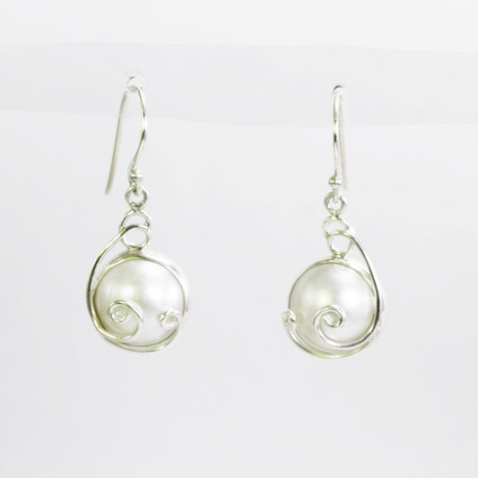 white mabe pearl earrings 925 sterling silver 13 mm round