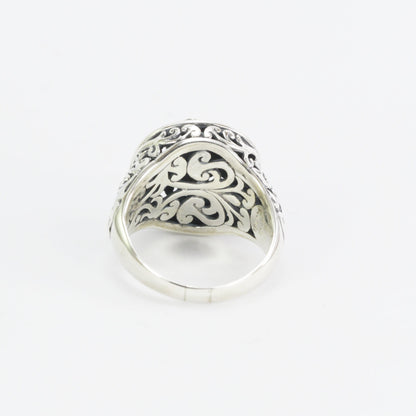 Dragonfly ring 925 sterling silver decorated with 18K Gold and genuine white topaz