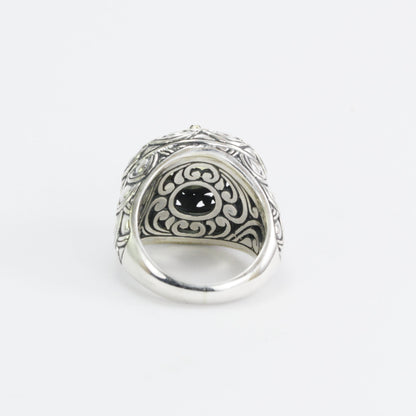 Lemon Quartz ring set in 925 sterling silver, two tone ring, cocktails ring, signet ring,