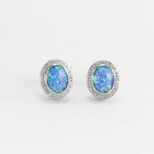 Fire opal stud earrings in 925 sterling silver, 9*12 MM oval fire opal stud earrings
