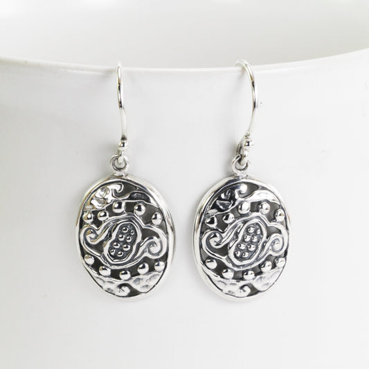 swirl filigree earrings 925 sterling silver, water life filigree art, open work earrings