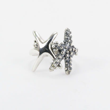 Star fish ring 925 sterling silver, sea life ring,