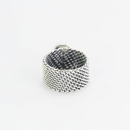 woven chain ring 925 sterling silver with genuine amethyst, citrine ring
