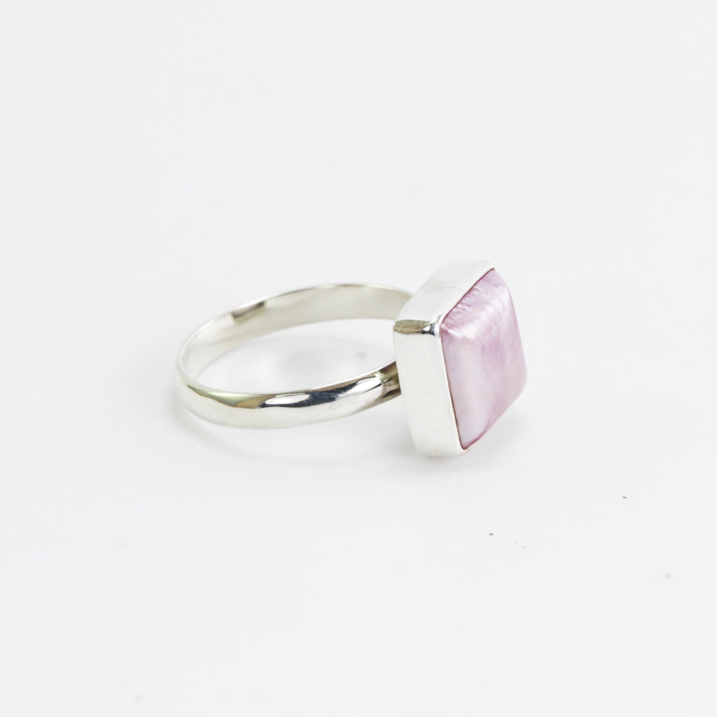 Ping mabe pearl ring set in 925 sterling silver, square pearl ring