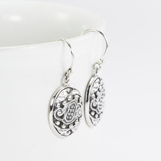 swirl filigree earrings 925 sterling silver, water life filigree art, open work earrings