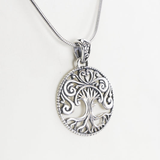 tree of live necklace pendant 925 sterling silver antique oxidized finished