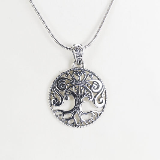 tree of live necklace pendant 925 sterling silver antique oxidized finished