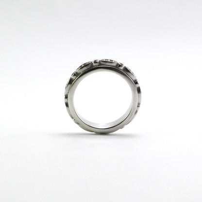 Spinner ring 925 sterling silver decorated with multi color sapphire