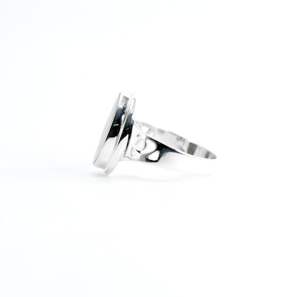 Australian fire opal ring set in 925 sterling silver ring, split shank ring