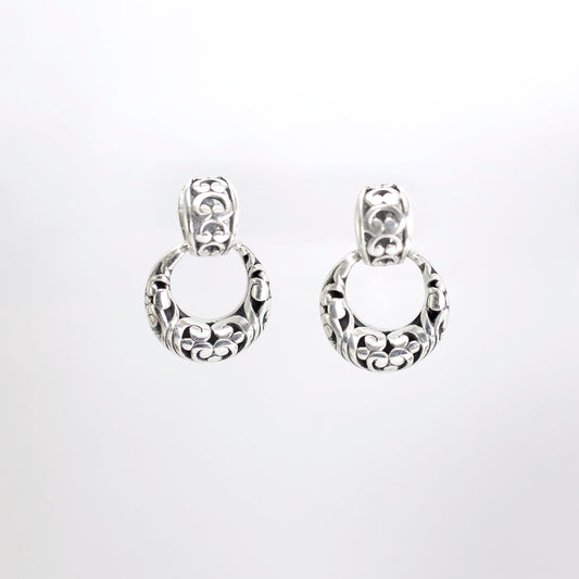 open work stud earrings 925 sterling silver dangle earrings