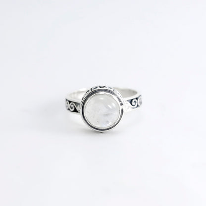 moonstone ring 925 sterling silver, rainbow moonstone ring,