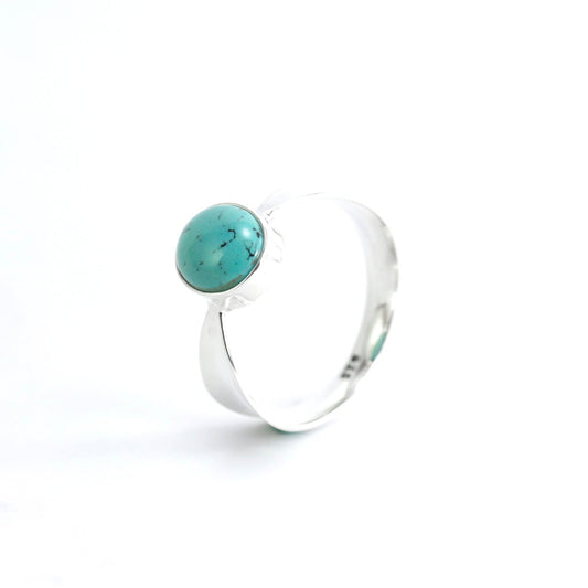 turquoise ring 925 sterling silver for women, handmade wide band silver ring