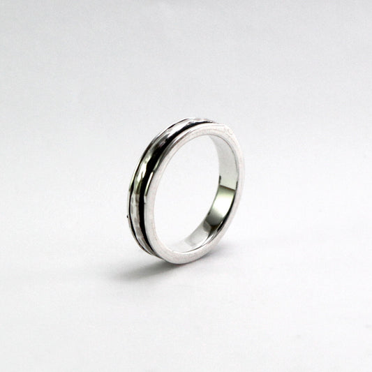 Spinner ring 925 sterling silver decorated with hummer style