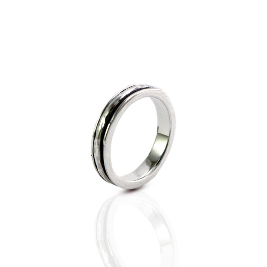 Spinner ring 925 sterling silver decorated with hummer style