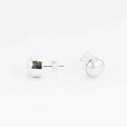 Fresh water pearl earrings stud 925 sterling silver, pearl earrings stud