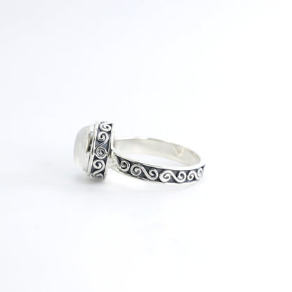 moonstone ring 925 sterling silver, rainbow moonstone ring,