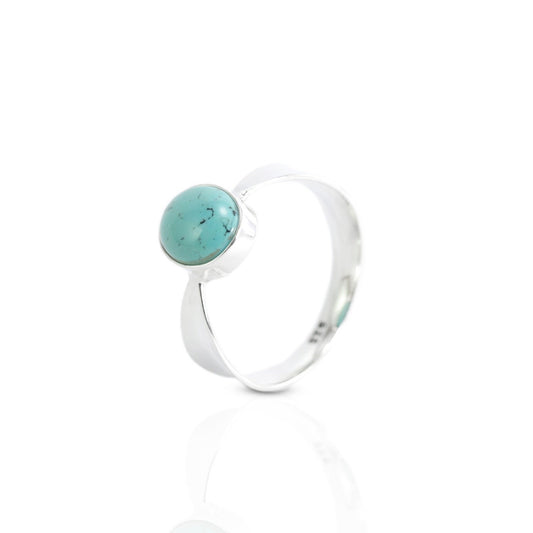 turquoise ring 925 sterling silver for women, handmade wide band silver ring