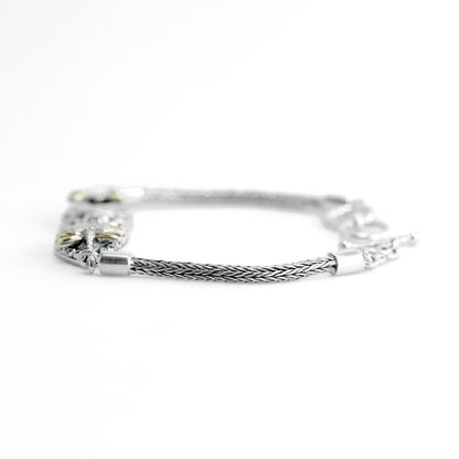 dragonfly bracelet 925 sterling silver decorated with 18K gold and white zircon