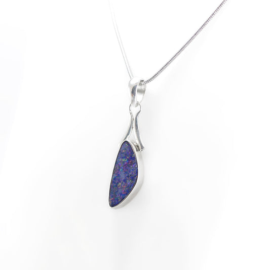 Australian opal pendant 925 sterling silver decorated with hope symbol