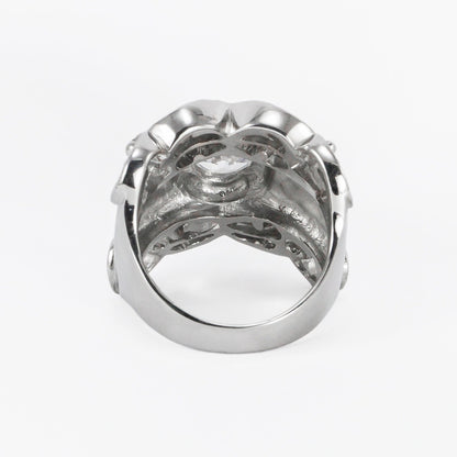 antique ring for women 925 sterling silver with white crystal