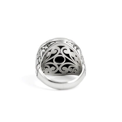 natural amethyst ring 925 sterling silver decorated with abstract art ornament