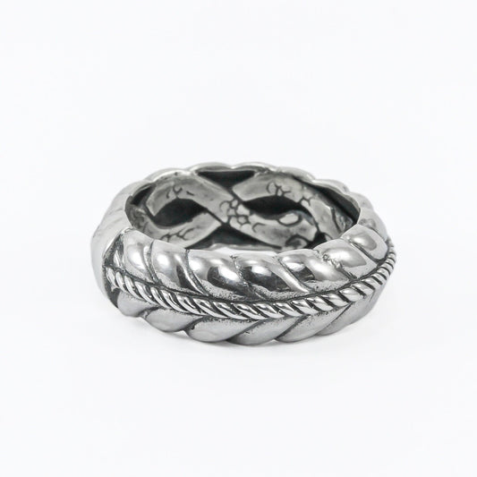 cable ring 925 sterling silver decorated with snake ornament