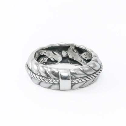 cable ring 925 sterling silver decorated with snake ornament