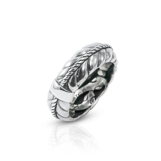 cable ring 925 sterling silver decorated with snake ornament