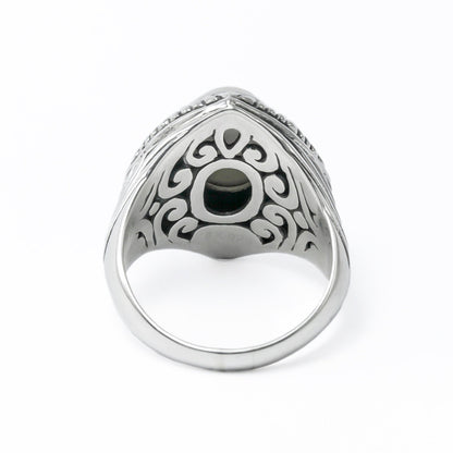 mabe pearl ring 925 sterling silver marquise shape decorated with 18K real gold