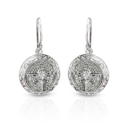 Dragonfly earrings 925 sterling silver decorated with micro setting stone
