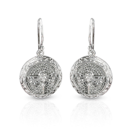 Dragonfly earrings 925 sterling silver decorated with micro setting stone