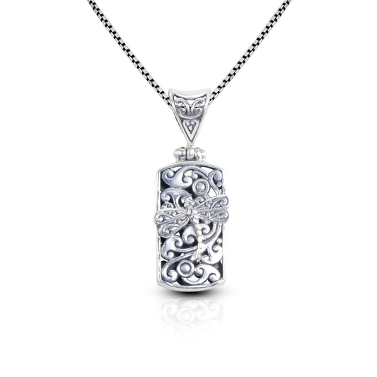 dragonfly pendant 925 sterling silver decorated with filigree ornament